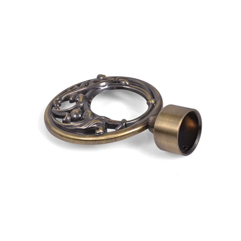 Antique brass zinc alloy curtain bracket — architectural decorative hardware