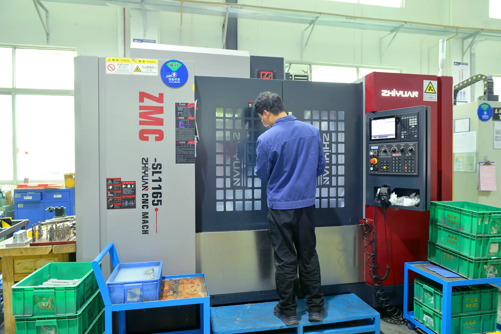 CNC machining lines at LuminaCast factory